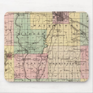 Alfombrilla De Ratón Mapa del condado de Jefferson, estado de Wisconsin