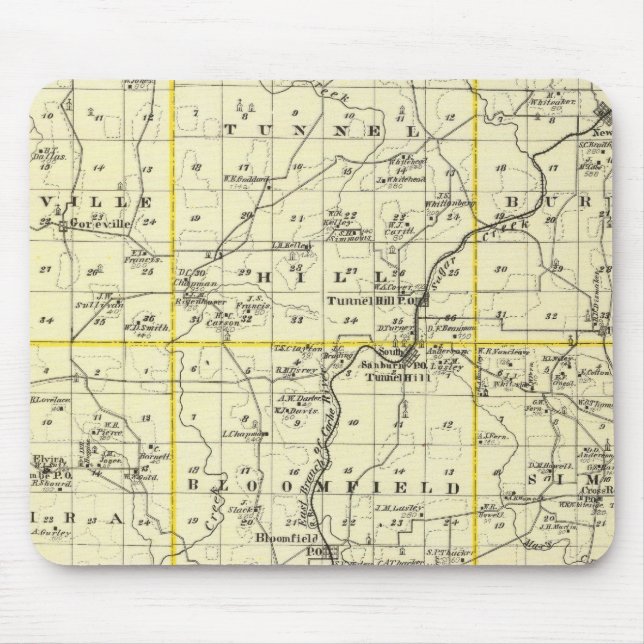 Alfombrilla De Ratón Mapa del condado de Johnson y Viena (Frente)