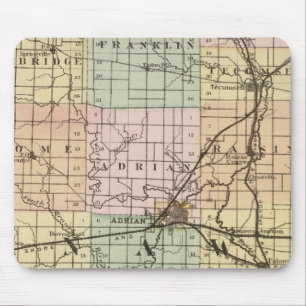 Alfombrilla De Ratón Mapa del condado de Lenawee, Michigan
