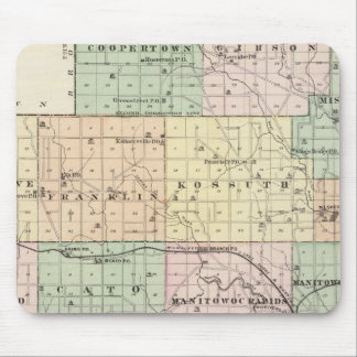 Alfombrilla De Ratón Mapa del condado de Manitowoc, estado de Wisconsin