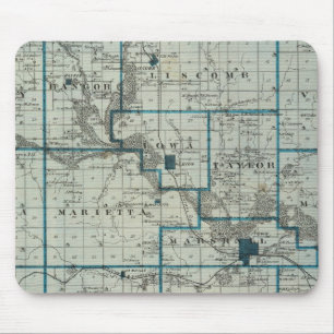 Alfombrilla De Ratón Mapa del condado de Marshall, estado de Iowa
