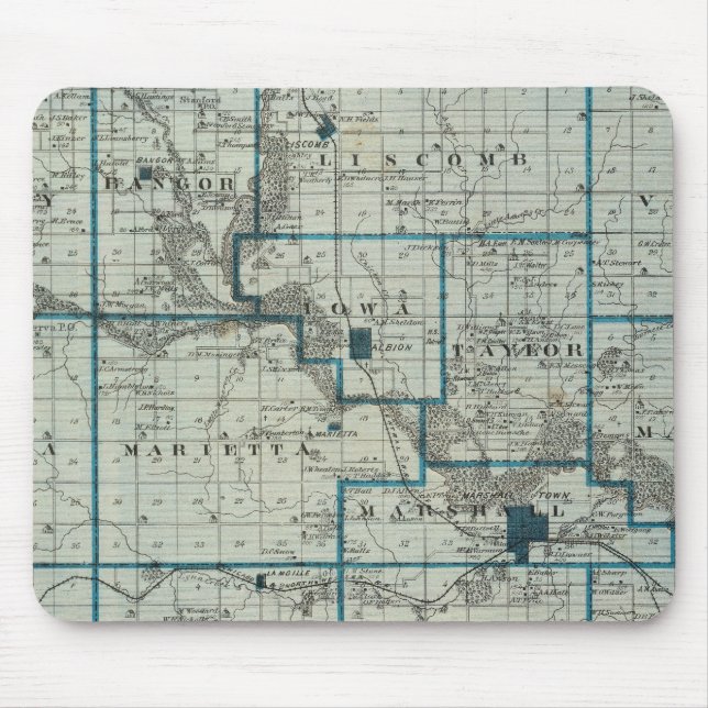 Alfombrilla De Ratón Mapa del condado de Marshall, estado de Iowa (Frente)