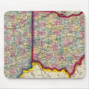 Alfombrilla De Ratón Mapa Del Condado De Ohio, E Indiana