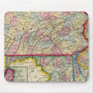 Alfombrilla De Ratón Mapa Del Condado De Pennsylvania, Nueva Jersey
