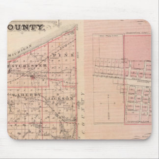 Alfombrilla De Ratón Mapa del condado de Porter con Chesterton, Hebrón