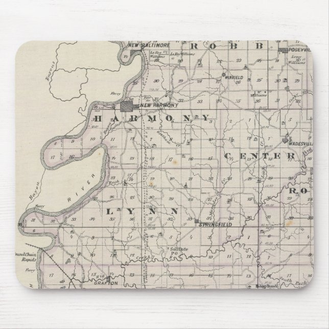 Alfombrilla De Ratón Mapa del condado de Posey (Frente)