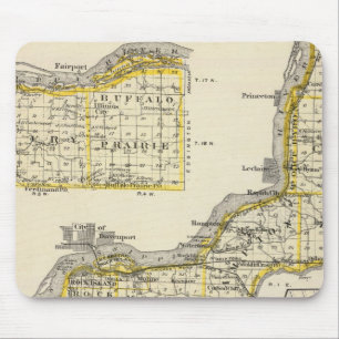 Alfombrilla De Ratón Mapa del condado de Rock Island y Dixon