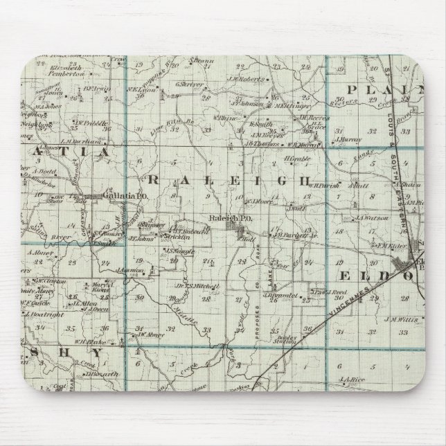 Alfombrilla De Ratón Mapa del condado de Saline (Frente)