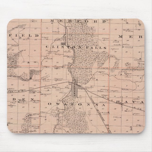 Alfombrilla De Ratón Mapa del condado de Steele, Minnesota (Frente)