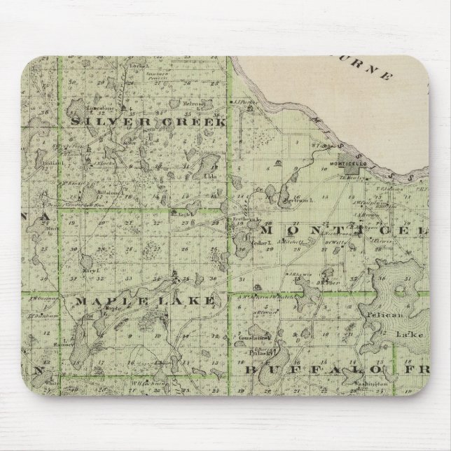 Alfombrilla De Ratón Mapa del condado de Wright, Minnesota (Frente)