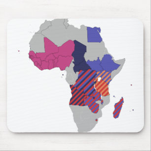 Alfombrilla De Ratón Mapa del continente africano de la geografía polít