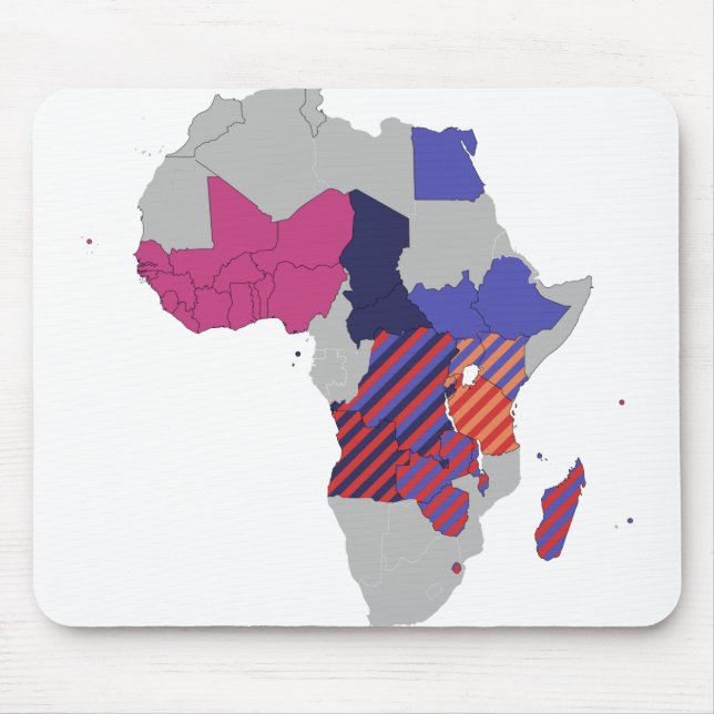 Alfombrilla De Ratón Mapa del continente africano de la geografía polít (Frente)