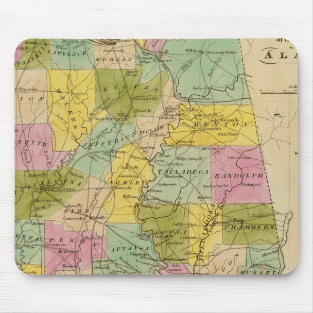 Alfombrilla De Ratón Mapa del estado de Alabama (Frente)