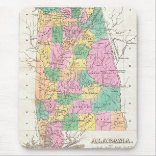 Alfombrilla De Ratón Mapa del estado de Alabama (1827)