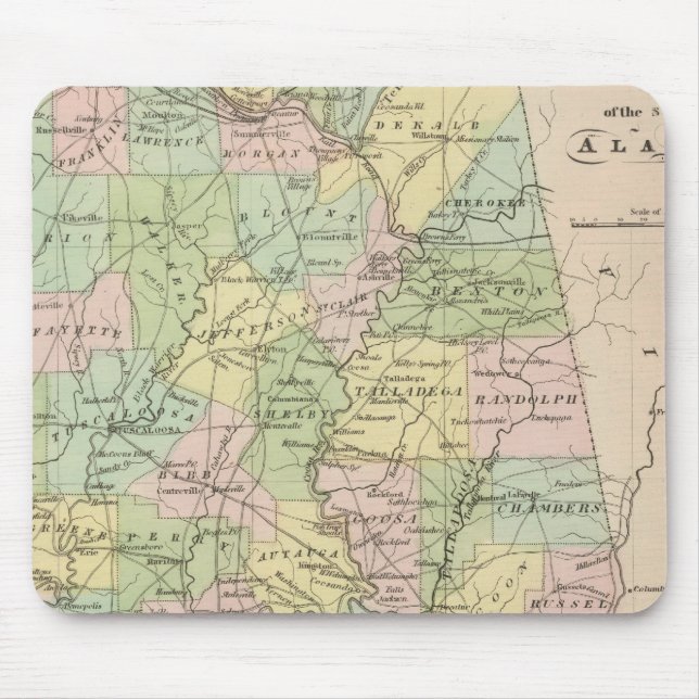 Alfombrilla De Ratón Mapa del estado de Alabama 2 (Frente)