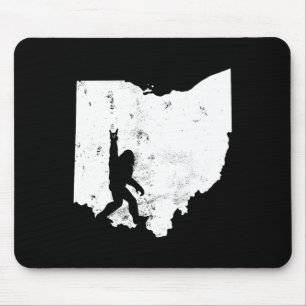Alfombrilla De Ratón Mapa del estado de Ohio a pie de página Sasquatch