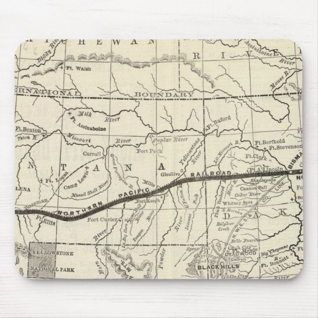 Alfombrilla De Ratón Mapa del Ferrocarril del Pacífico Norte (Frente)