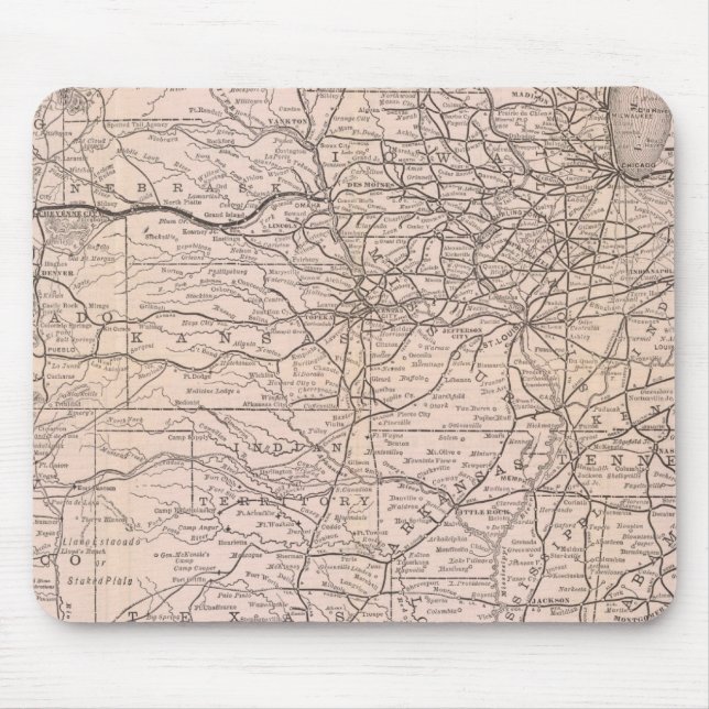 Alfombrilla De Ratón Mapa del Gran Ferrocarril Occidental de Canadá (Frente)