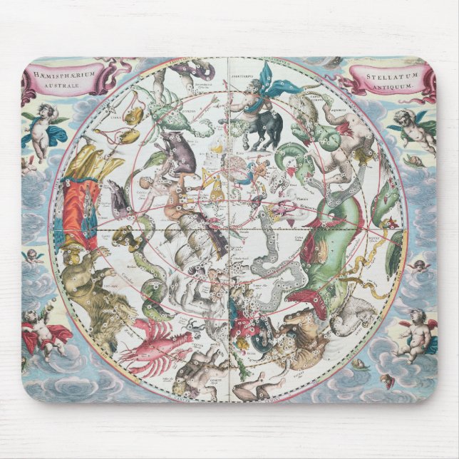 Alfombrilla De Ratón Mapa del hemisferio meridional 2 (Frente)