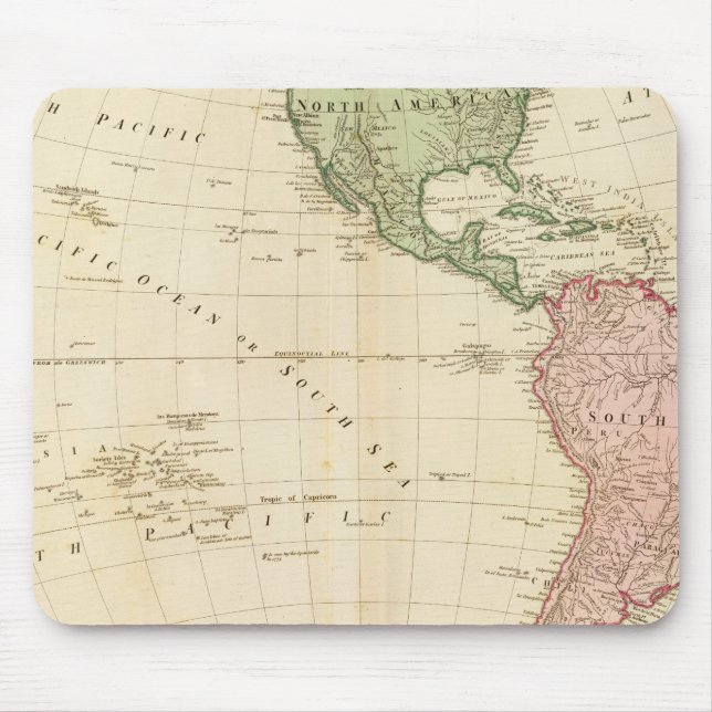 Alfombrilla De Ratón Mapa del hemisferio occidental (Frente)