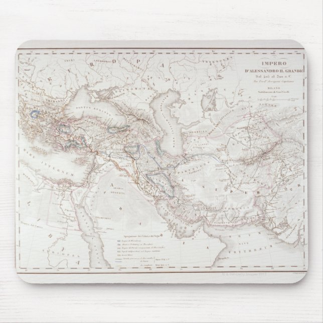 Alfombrilla De Ratón Mapa del Imperio de Alejandro Magno (Frente)