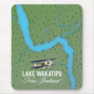 Alfombrilla De Ratón Mapa del lago Wakatipu Nueva Zelanda