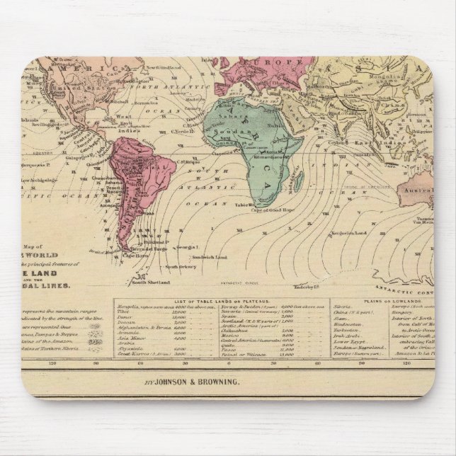 Alfombrilla De Ratón Mapa del mundo (Frente)