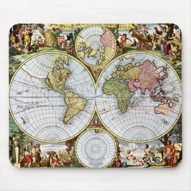Alfombrilla De Ratón Mapa del mundo (Frente)