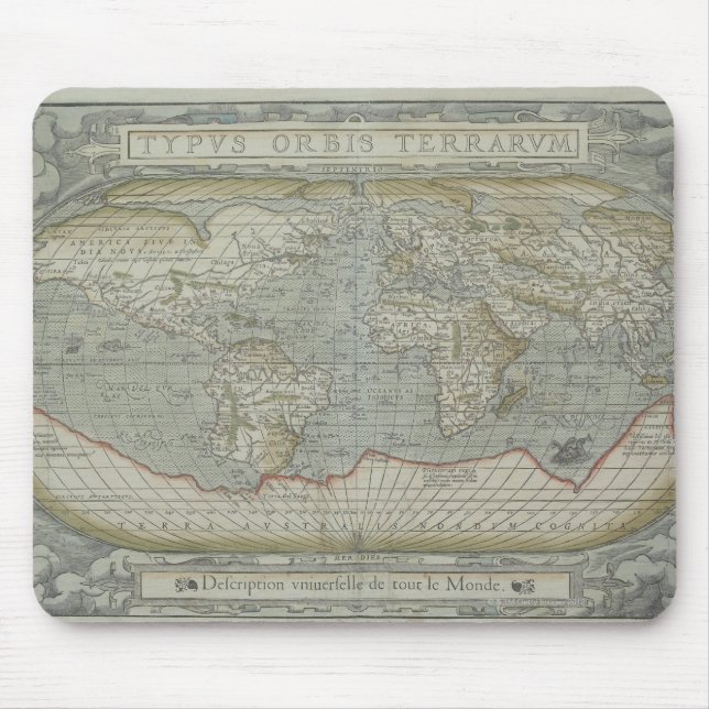 Alfombrilla De Ratón Mapa del mundo 12 (Frente)