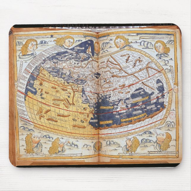 Alfombrilla De Ratón Mapa del mundo, 1486 (Frente)
