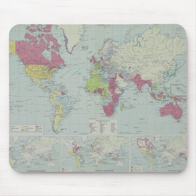Alfombrilla De Ratón Mapa del mundo 20 (Frente)