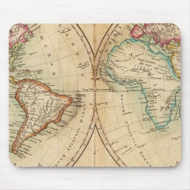 Alfombrilla De Ratón Mapa del mundo 3 (Frente)