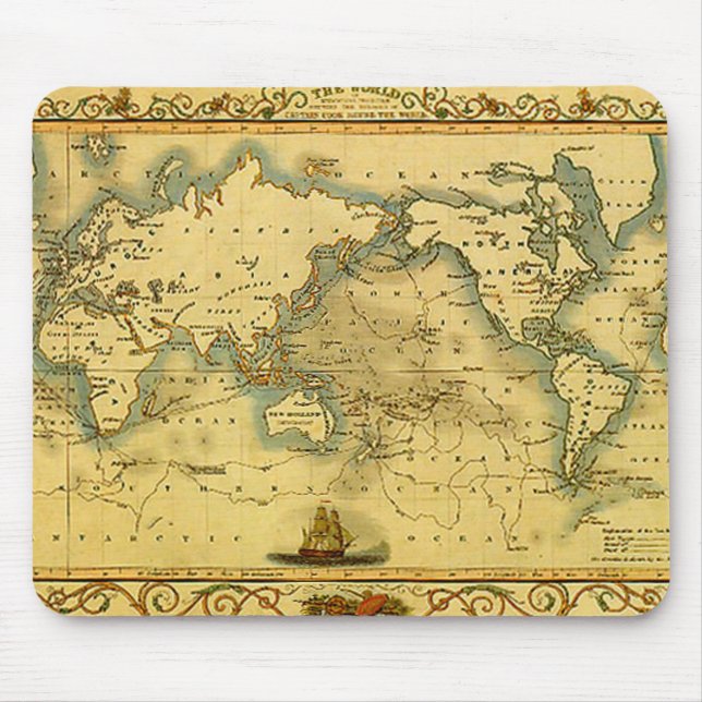 Alfombrilla De Ratón Mapa del mundo antiguo (Frente)