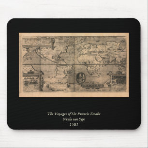 Alfombrilla De Ratón Mapa del mundo antiguo de 1581 de Nicola van Sype