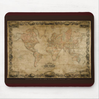 Alfombrilla De Ratón Mapa del mundo antiguo de COLTONS c1847