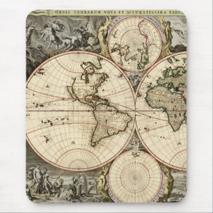 Alfombrilla De Ratón Mapa del mundo antiguo de Nicolao Visscher, circa