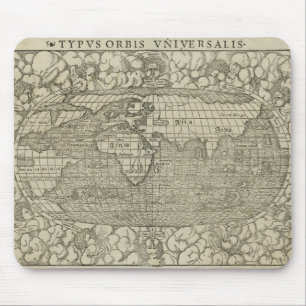 Alfombrilla De Ratón Mapa del mundo antiguo de Sebastian Münster alrede