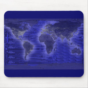 Alfombrilla De Ratón mapa del mundo de la luz eléctrica