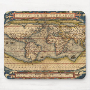 Alfombrilla De Ratón Mapa del Mundo de Vintage de Abraham Ortelius 1564