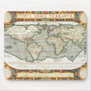 Alfombrilla De Ratón Mapa del Mundo de Vintage de Abraham Ortelius 1587