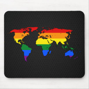Alfombrilla De Ratón Mapa del mundo del orgullo LGBT