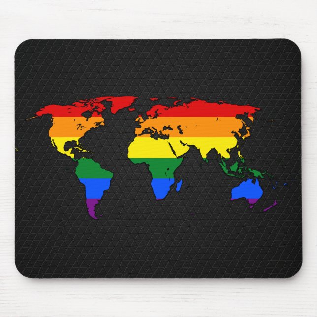 Alfombrilla De Ratón Mapa del mundo del orgullo LGBT (Frente)