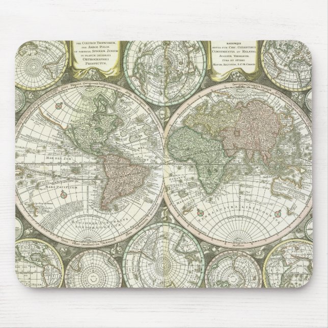 Alfombrilla De Ratón Mapa del mundo el | 1744 (Frente)