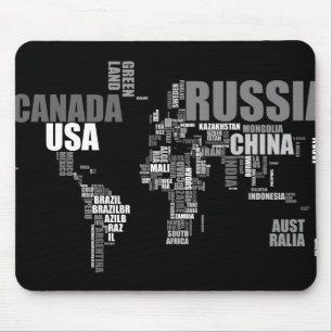Alfombrilla De Ratón Mapa del mundo en palabras