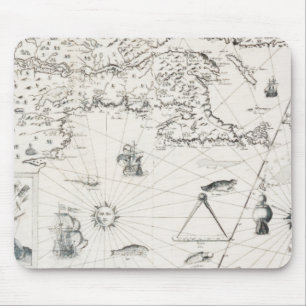 Alfombrilla De Ratón mapa del mundo medieval Quebec Nueva Francia Améri