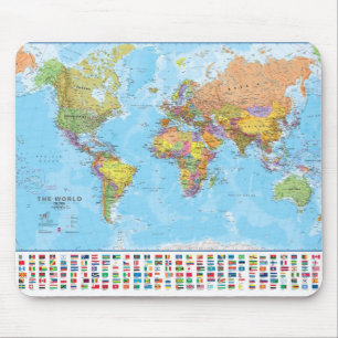 Alfombrilla De Ratón Mapa del mundo Mousepad/Mousemat