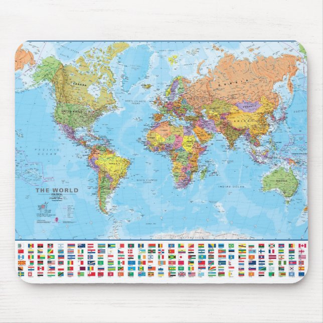 Alfombrilla De Ratón Mapa del mundo Mousepad/Mousemat (Frente)