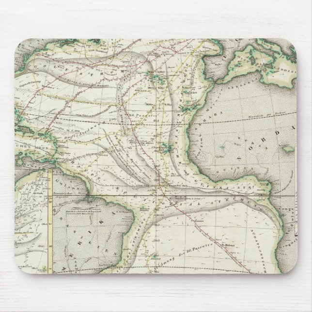Alfombrilla De Ratón Mapa del Océano Atlántico (Frente)