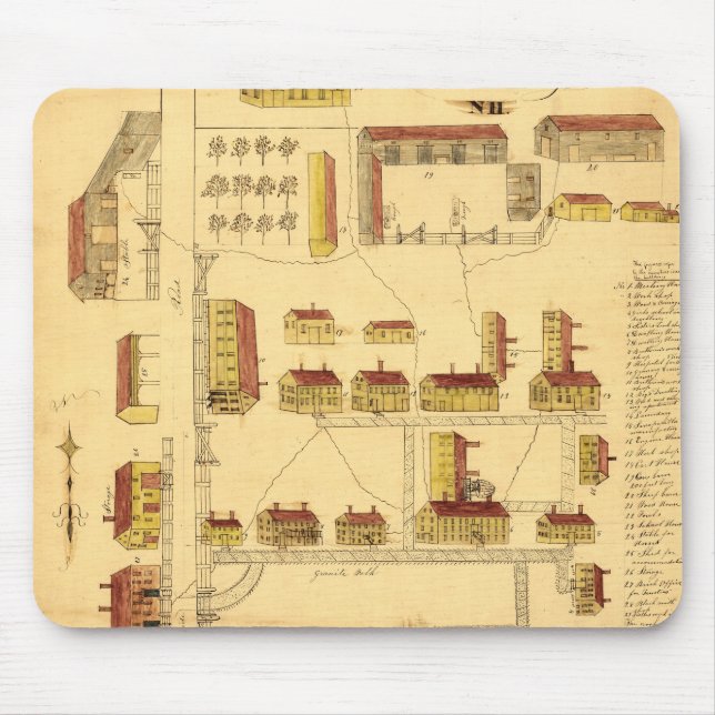 ALFOMBRILLA DE RATÓN MAPA DEL PUEBLO DE LA COCTELERA, 1849 (Frente)