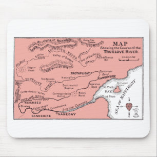 Alfombrilla De Ratón Mapa del río Mousepad de Truelove
